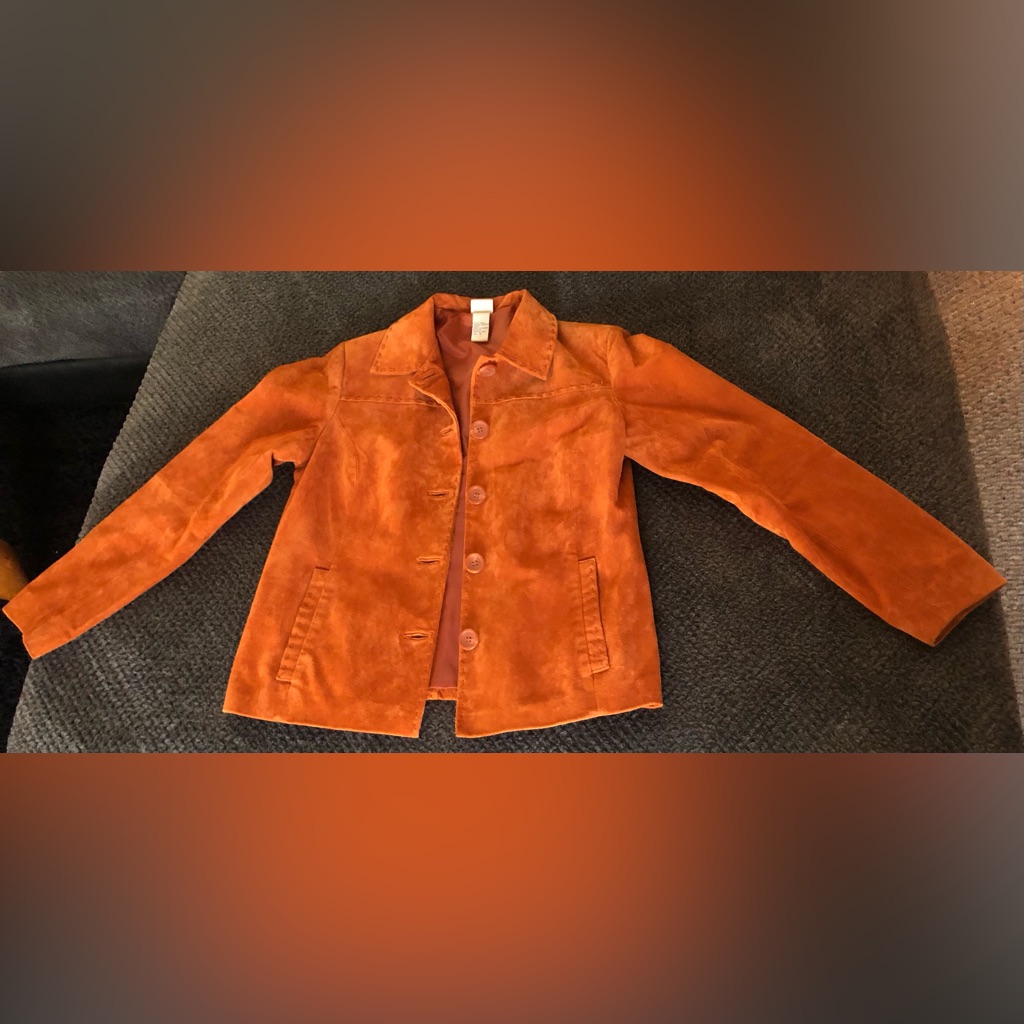 Beautiful Beautiful Beautiful Burned Orange Colored 100 Suede Jacket